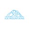 Mountain logo template, ice peak mount stone mountain adventure icepeak geometric logo line art outline illustration