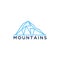 Mountain logo template, ice peak mount stone mountain adventure icepeak geometric logo line art outline illustration