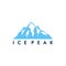 Mountain logo template, ice peak mount stone mountain adventure icepeak geometric logo line art outline illustration