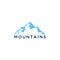 Mountain logo template, ice peak mount stone mountain adventure icepeak geometric logo line art outline illustration