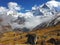 Mountain Machapuchare and ridge