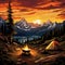 Mountain Majesty: A Majestic Campsite Offering Panoramic Views of Towering Peaks