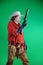 Mountain man with muzzle loader pistol