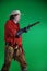 Mountain man with muzzle loader pistol