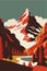 Mountain Matterhorn Swiss Alps landscape at Europe Switzerland vector