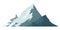 Mountain mature silhouette element outdoor icon snow ice tops and decorative isolated camping landscape travel climbing