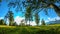 Mountain meadow time-lapse at the summer or autumn time. Wild nature and rural field. Motorised slider dolly movement.