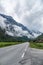 Mountain misty landscape with road