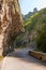 Mountain narrow road through the gorge in the mountains of Italy.