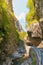 Mountain narrow road through the gorge in the mountains of Italy.