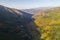 Mountain nature landscape aerial drone view in Piodao schist shale village in Serra da Estrela, Portugal