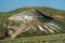 Mountain near Kamyshinskiy, Volgograd region, Russia. Formed by white chalk deposites millions years ago.
