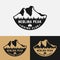 Mountain of Nebline Hiking Club Vintage Badge Logo Design Template