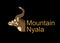 Mountain Nyala head vector illustration isolated on black background.