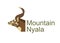 Mountain Nyala head vector illustration isolated on white background.