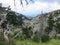 Mountain Orjen Montenegro rocky landscape and drained tree trunks struck by lightning