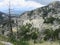 Mountain Orjen Montenegro rocky landscape and drained tree trunks struck by lightning