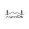 Mountain outdoor logo design, line art illustration vector.