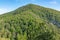 Mountain overgrown with thick green forest