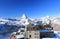 The mountain panorama and the glorious view of the Matterhorn from Gornergrat. The Alps, Switzerland.