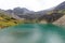 Mountain panorama and lake Lobbensee in Hohe Tauern Alps