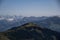 Mountain panorama landscape in the Austrian Alps on a sunny morning