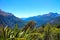 Mountain panorama seen hiking on Key Summit Track, Routeburn Track, New Zealand South Island