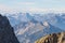 mountain panorama view from the karwendel mountains, bavaria, germany