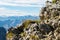 mountain panorama view from the karwendel mountains, bavaria, germany