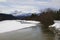 Mountain panorama in wintry landscape, Mittenwald, Germany