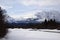 Mountain panorama in wintry landscape, Mittenwald, Germany