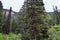 Mountain panoramic views from hiking trails to Doughnut Falls in Big Cottonwood Canyon, in the Wasatch front Rocky Mountains, Utah