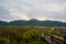 Mountain with papirus and bridge landscape view in the morning