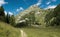 Mountain pasture in planina Duplje near Krnsko jezero lake in Julian Alps