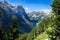 Mountain and pastures landscape in French alps