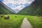 Mountain path in Prati di Sant\\\'Orso. Cogne, Aosta Valley