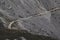 A mountain path with walking people in italian Dolomites