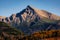 Mountain peak Krivan in High Tatras, with beautiful autumn color, Slovakia