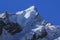Mountain peak of the Langtang Himal range covered by glacier and