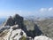 Mountain peak and rocky elevations during summer