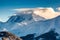 Mountain Peak and Ski Slope near Megeve in French Alps