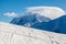 Mountain Peak and Ski Slope near Megeve in French Alps