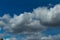 Mountain peak snow clouds blue sky, epirus Ioannina Greece Mitsikeli pea