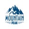 Mountain peak vector isolated icon or emblem