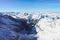 Mountain peaks with Aletsch glacier at winter Swiss Alps