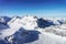 Mountain peaks Aletsch glacier winter Swiss Alps Switzerland