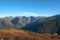 Mountain peaks in the Altay in the morning