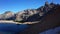 Mountain peaks of Cerro Catedral steep granite rocks and Schmoll Lagoon in Nahuel Huapi National Park, Nature