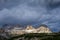 The mountain peaks Croda dei Rondoi ,right and Torre dei Scarperi, left Schwabenalpenkopf in the Sexten Dolomites Sesto Dolomites