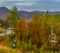 Mountain peaks in Hemsedal from the ski center in the Buskerud region of Norway in late summer, early autumn